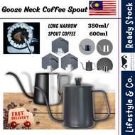 [Ready Stock] 350ml/600ml 304 Stainless Steel Long Narrow Spout Coffee Pot