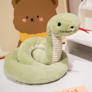 Colorful Snake Plush Toy Sticking Tongue Coiled Boa Snake Stuffed Toys Kids Toy Soft Boa Plush Doll 