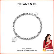 (New) Womens Fashion Bracelet s925 sterling silver Heart Tag Beaded Diamond Bracelet 4mm Valentines