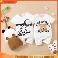 Baby Boy Clothes 0-18 Months Romper Baby Boy Summer Cartoon Bears Bodysuit whit Hat 2PCS Short Sleev