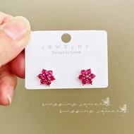 New Style Flower Earrings Fashion Ruby Earrings Women