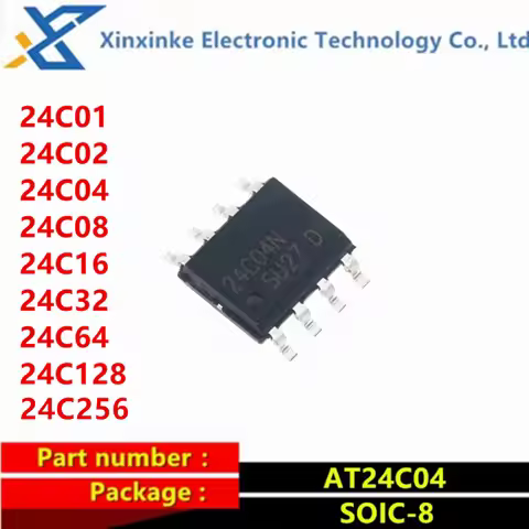 10PCS AT24C04 24C04 24C01 24C02 24C08 24C16 24C32 24C64 24C128 24C256 SOIC-8 DIP-8 SMD Serial EEPROM