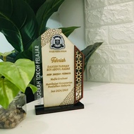Plaque Kayu, Wooden Plaque, Corporate Award, Anugerah Pelajar Terbaik, Trofi Kayu