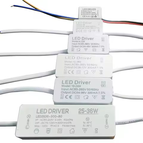 AC85-265V Constant Current Driver 1w 3w 4w 7w 8w 12w 15w 20w 18w 24w 25w 36w LED Driver 300mA Transf