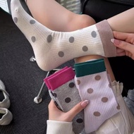 Color Matching Big Dot Dot Dot Dot Color Cute Cotton Socks Women Spring Summer Thin Cotton Breathabl