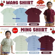 KEMEJA [Special Price" Mooi 1-10 Years Ming Shirt &amp; Wang Pocket Shirt CNY/2024 Dragon Chinese New Year Shirt/Cheongsam Dragon Shirt/Lunar New Year ||