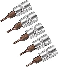 uxcell 5pcs 1/4" Drive x T8 Torx Bit Socket, S2 Steel Bits CR-V Sockets 38mm Length Use with Ratchet