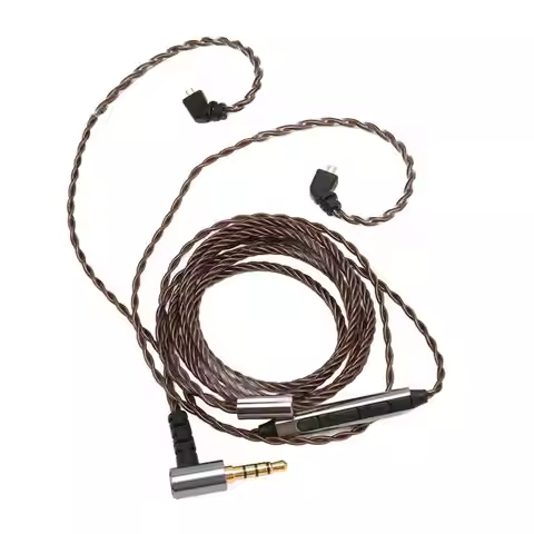 Earphone Upgrade Cable 2 Pin 0.78mm 3.5mm Right Angle Plug with Mic for KZ AS10 AS06 ZST ZS3 ZS4 ZS5