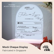 [Clik Clok SG] Cheque Display VELOURA Mas Kahwin Hantaran Dulang Tray Essentials Frosted Mirror Acry
