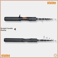 ELAINE Telescopic Fishing Rod, Carbon Handle Solid Tip Lure Rod, Telescopic 1.5m Length Ultralight 1