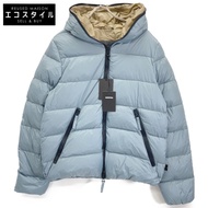 Pre-owned Duvetica 242MB1-10110 DYONS Light Blue W-Zip Hooded Down Jacket, Size 50