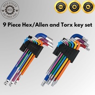 9 Pieces Allen Key Torx Key Set 1.5-10mm T10-T50 Star Allen Key
