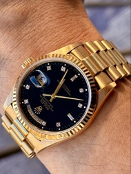 Vintage Rolex DayDate 18238 全原裝黑面原裝石 淨錶 連原裝18K黃金總統帶 not 18038 18039 18239