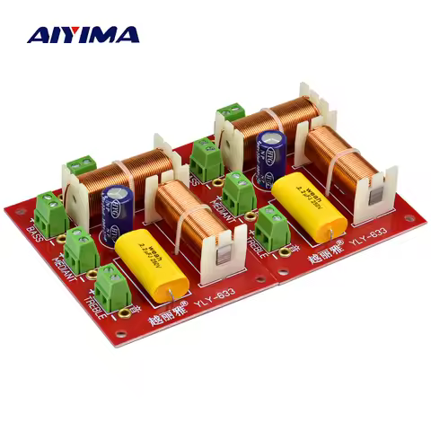 AIYIMA 2Pcs 200W Audio Speaker Frequency Divider 3 Way Crossover Treble Midrange Bass Independent Cr