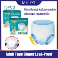 Adult Diapers Pants Soft Pull Up Adult Adult Diapers M/L/XL (10pcs/1pack) Adult Tape Diaper Leak-Proof