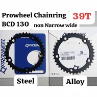 Prowheel Chainring Double 130 39T Non Narrow Wide ChainBcd Ring 130 Alloy Steel