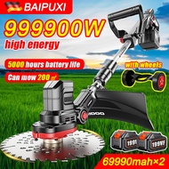 COD Made in Germany Electric Lawn Mower 128TV 2batteries  Lawn Mower Rechargeable Cordless Grass Trimmer