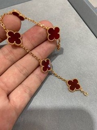 梵克雅寶 outlet 紅瑪瑙四葉草手鏈