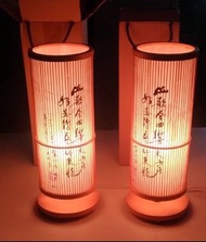 日式傳統竹檯燈 直筒型檯燈 裝飾燈 E27燈座 2個