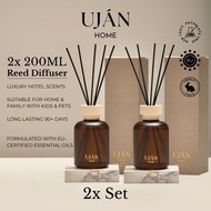 UJAN HOME 2x Set Reed Diffuser 2x 200ml Hotel Luxury Scent [400ml]