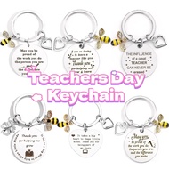 6 styles teacher keychain Heart Shaped Honey Bee souvenir keychain teacher day gifts ideas