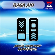 Backdoor Akrilik Raga  Transparant /Transparan Hitam Hiasan RAGA AIO