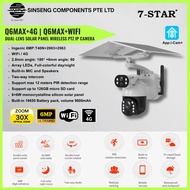 7-STAR* Q6MAX+ 6MP WIFI / 4G Sim Card 30x Zoom Dual-Lens Dual Screen with 6+6W Solar Panel Wireless 