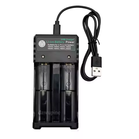 4.2V 2 Slots 18650 Lithium Battery USB Fast Charger Compatible 10440 14500 16340 16650 14650 18350 1