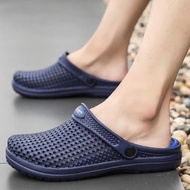 ஐ Men Slippers Summer Slides Breathable Hole Lightweight Man Message Shoes Beach Flats Male Un