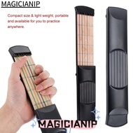 MAGICIANIP Pocket Guitar, Guitar Practice Maple Wood Chord Trainer, Durable 6 String 6 Fret F/Beginn
