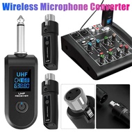 UHF XLR Adapter System Wireless Microphone Converter XLR Transmitter and Receiver Wired To Wireless 
