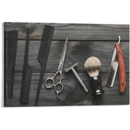 Hair Salon Posters Vintage Haircutting Tools Hairdressing Room Scissors Hair Design Posters (2) Canv
