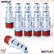 WTTLE 10-Pack 1/4'' Pneumatic Plugs, 1/4 inch Iron NPT Male Industrial Air Plug, Air Blow  Air Hose Fitting I/M/D Type Air Coupler