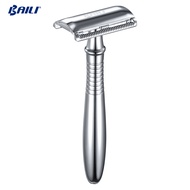【A Motion】 BAILI Double Edge Safety Razor Classic 3-Piece Long Handle Stainless Metal Wet Shaving fo