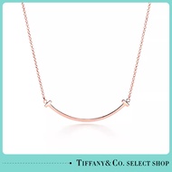 Tiffany T Smile Pendant in Yellow/Rose/White 18K Gold, Small, Necklace