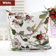Hot Country Style Floral Pillows Cover Cotton Flowers Birds Print Sofa Cushion Cover 45X45/55X55CM