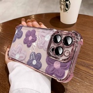 3 In1 Purple Flowers Case For Honor magic3 3pro 4 4pro 5 5pro 6 5pro 7 7pro Phone Case Phone Case So