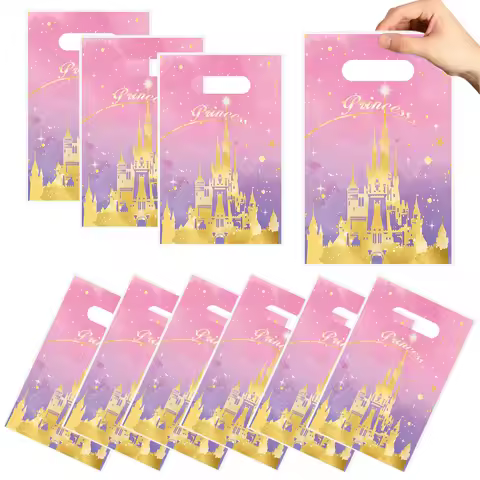 Princess Castle Birthday Gifts Bags Baby Shower Happy Party Candy Packing Box Cookie Storage Pink Ca