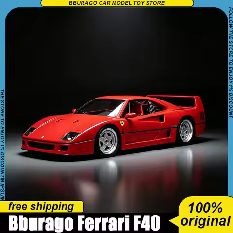 New In Stock Bburago 1:18 Ferrari F40 Diecast Alloy Car Model Classic Supercar Simulation Replica Re