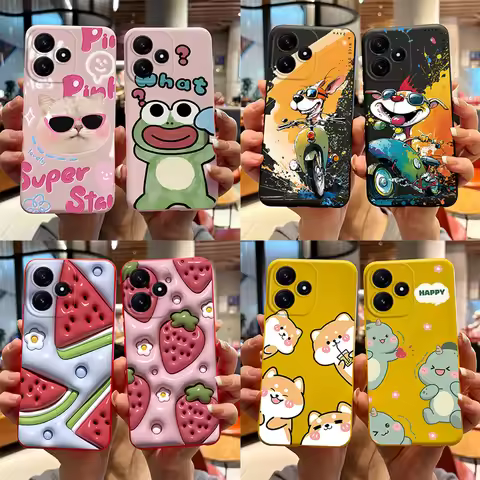 For Xiaomi Redmi 12 5G Case Redmi12 5G Cute Bear Cartoon Frog Soft Phone Cover for Redmi 12 5G Silic