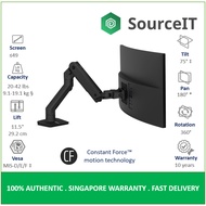 Ergotron HX Desk Monitor Arm | Matte Black/Polished Aluminium/White | Monitor Mount | 10 Years Local