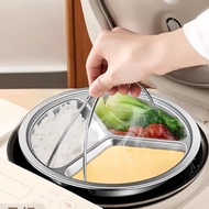 Steam tim 3-room stainless steel food egg steamer with handle, 2 cm high, steaming vegetables