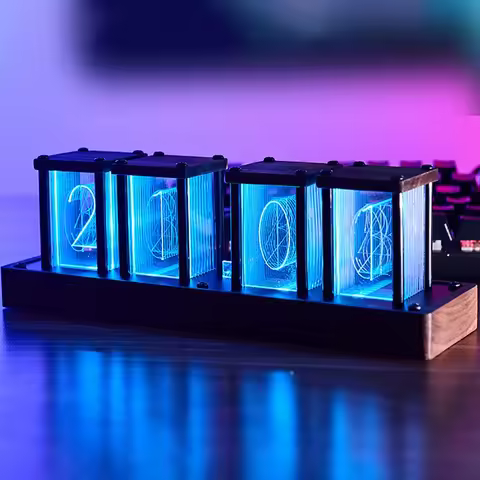 Vintage 16Million RGB Nixie Tube Clock DIY Table Clock Led Digital Electronic Desktop Watch Desk Clo