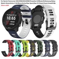 For Garmin Forerunner 245/245M/645/645M/Vivoactive 3/3M/3t Watch Band Silicone Strap Watch Bracelet Accessory 20mm