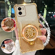 【 MEW 】Case for vivo Y15S Y15A phone case Shockproof 3D Wealth Bracket new bracelet Phone Casing DDX