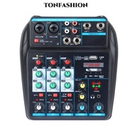 TONFASHION DJ Console Mixer, with 48V Phantom Power Bluetooth Audio Mixer, 4-Channel Monitor Karaoke