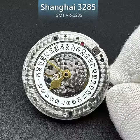 New Arrival Genuine Shanghai VR-3285 GMT Automatic Mechanical Movement 31 Jewels High Accuracy 4 Han