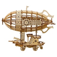 [Simhoa21] 3D Wooden Puzzle Airship Model DIY Wooden Building Toy Handcrafts Learning Toy