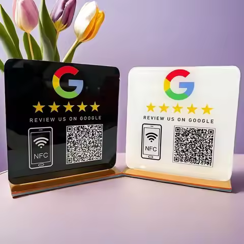 Review Us on Google Custom Google Review Sign With NFC Beauty Salon Business Decor Acrylic Google Re