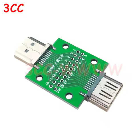 1pcs HDMI Male and Female Test Board MINI Connector With Board PCB 2.54mm Pitch 19/20pin DP HD A Fem